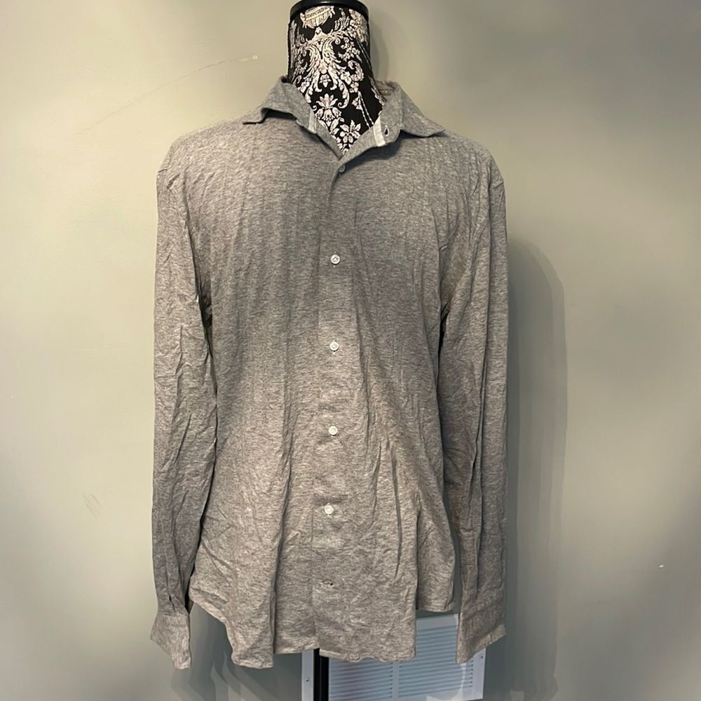 Eleventy Cotton Mens Medium Grey Longsleeve